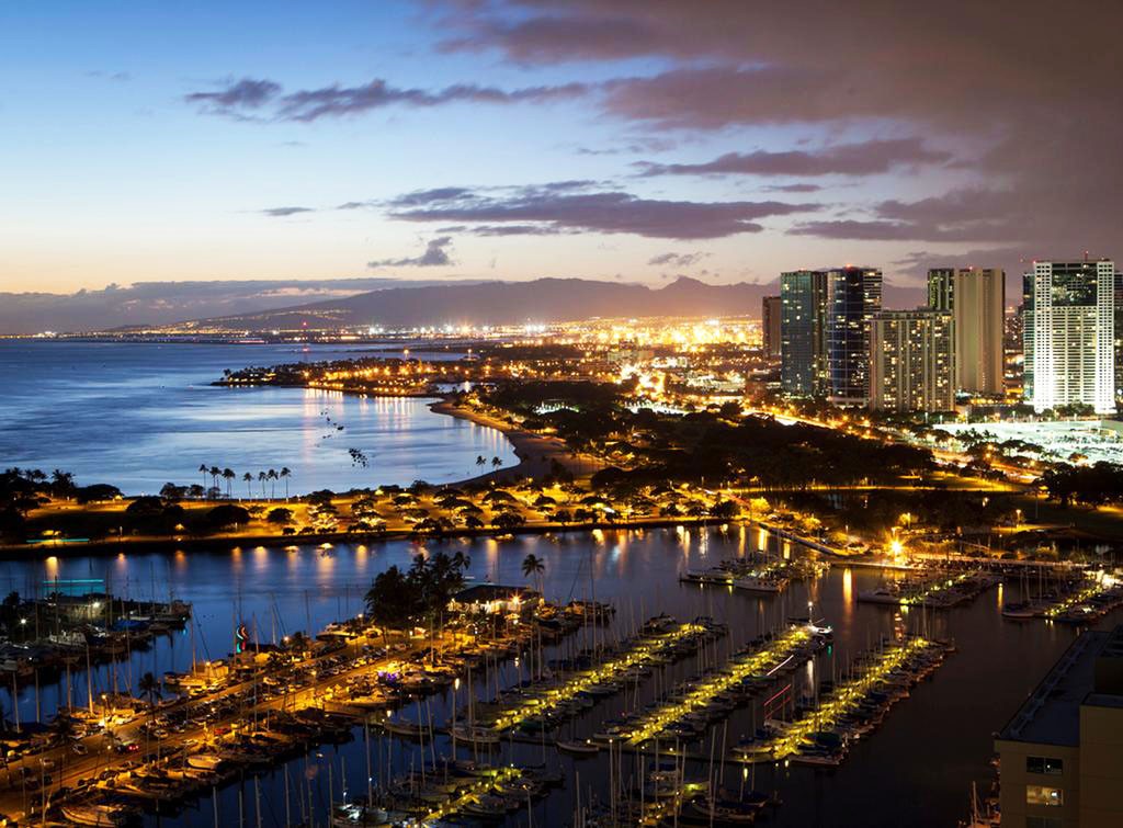 Views of the Ala Wai Yatch Harbor