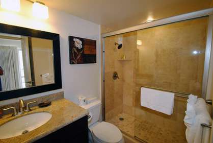 New Travertine Master Bathroom                    
