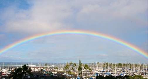 Boat Marina & Rainbow