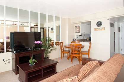 Living Area, Dining Table & Kitchen               