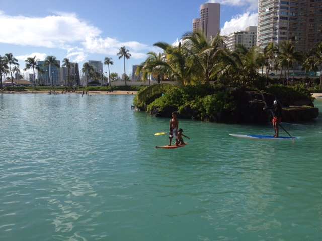 Lagoon with Ilikai Behind It