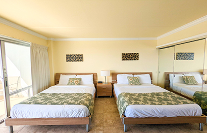 Two Comfy Double Beds and Full Closets            
