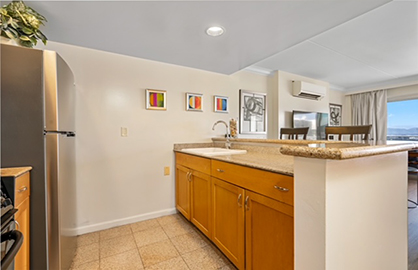 Kitchen with New Fridge and Plenty Space
