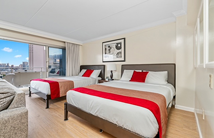 Two Comfy Queen Beds                              