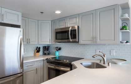 Quartz Kitchen with Stainless Appliances