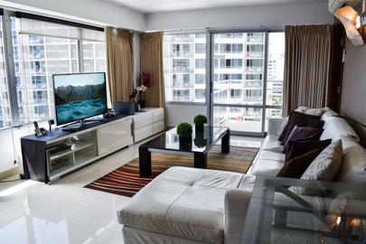 Living Area with Large TV