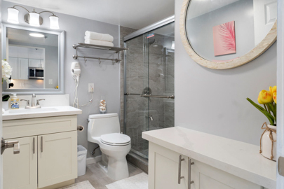 Remodeled elegant bathroom                        