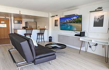 Modern Living Area w/ New Large Flat TV           