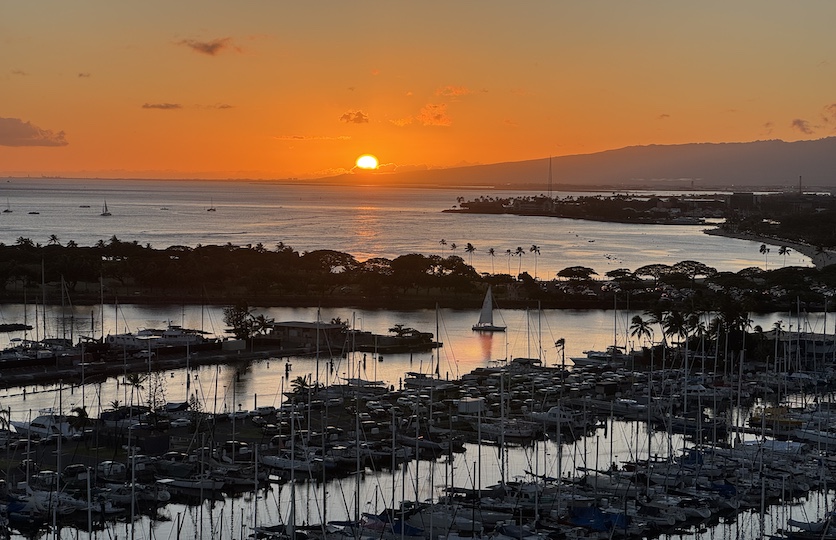 Large Private Lanai with Ocean Sunset Views       