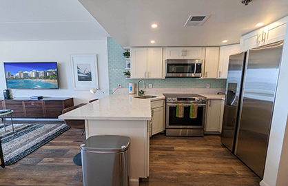 Newly Remodeled Kitchen Counter and Cabinets      